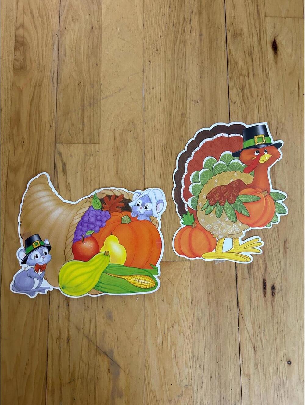 Thanksgiving/fall vintage die cuts.Fruit, Vegetables,harvest,turkey/cornucopia.